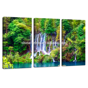 Natural Scenery Digital Photo Print/waterfall 3 panel Canvas Printing/Wall Decoration Canvas Art